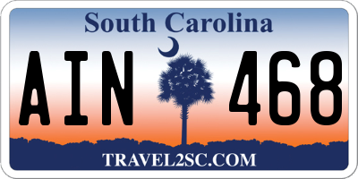 SC license plate AIN468