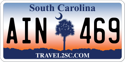 SC license plate AIN469