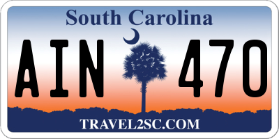 SC license plate AIN470