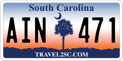 SC license plate AIN471