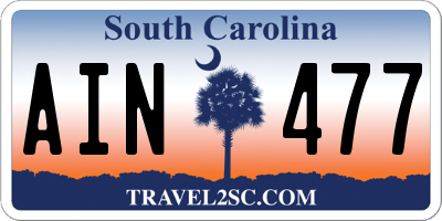 SC license plate AIN477