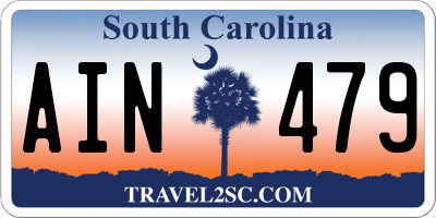 SC license plate AIN479