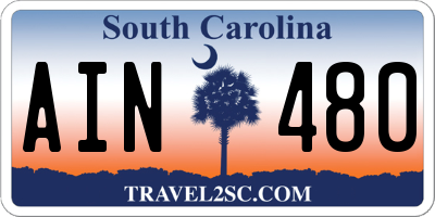 SC license plate AIN480