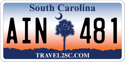 SC license plate AIN481