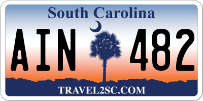 SC license plate AIN482