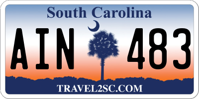 SC license plate AIN483