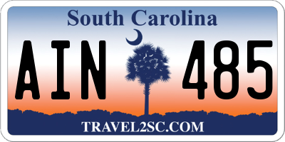 SC license plate AIN485