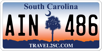 SC license plate AIN486