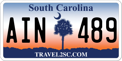 SC license plate AIN489