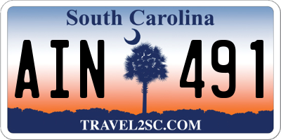 SC license plate AIN491