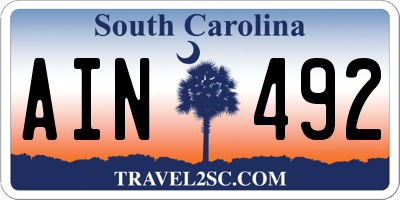 SC license plate AIN492