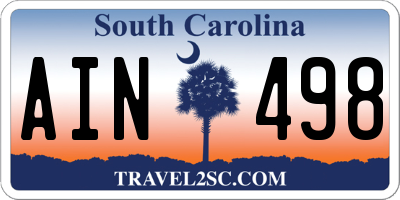 SC license plate AIN498