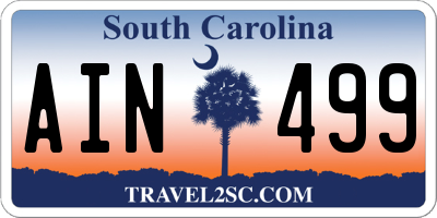 SC license plate AIN499