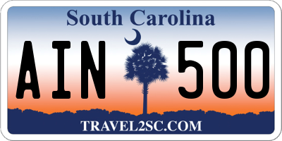 SC license plate AIN500
