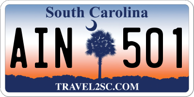 SC license plate AIN501