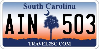 SC license plate AIN503