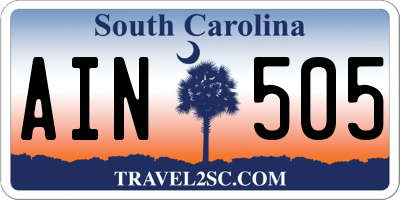 SC license plate AIN505