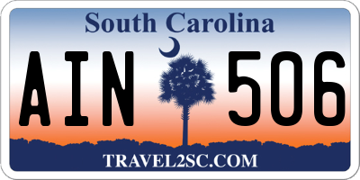 SC license plate AIN506