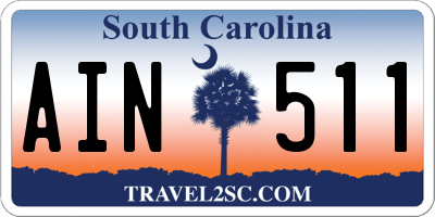 SC license plate AIN511