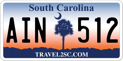 SC license plate AIN512