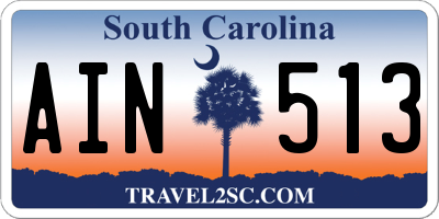 SC license plate AIN513