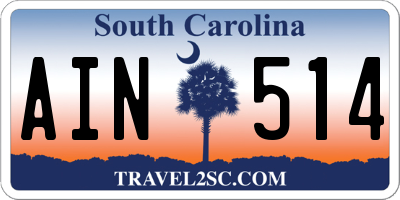 SC license plate AIN514