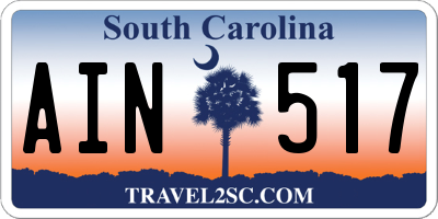 SC license plate AIN517