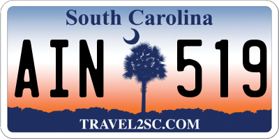 SC license plate AIN519
