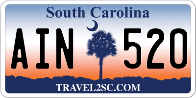 SC license plate AIN520