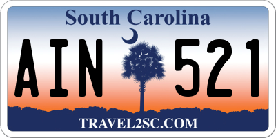 SC license plate AIN521