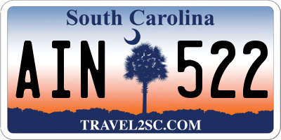 SC license plate AIN522
