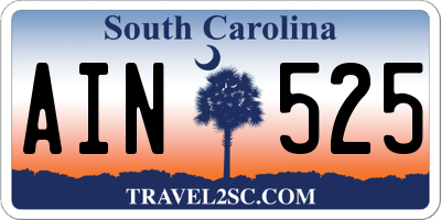 SC license plate AIN525