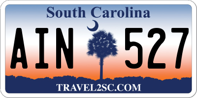 SC license plate AIN527