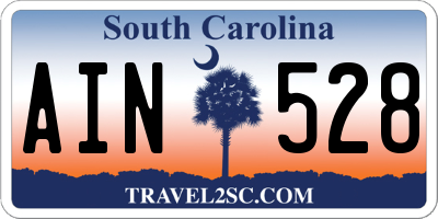 SC license plate AIN528