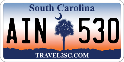 SC license plate AIN530