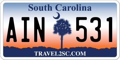 SC license plate AIN531