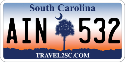 SC license plate AIN532