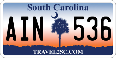 SC license plate AIN536