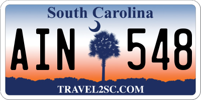 SC license plate AIN548