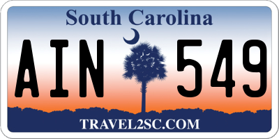 SC license plate AIN549
