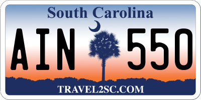 SC license plate AIN550