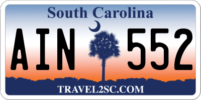 SC license plate AIN552