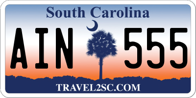 SC license plate AIN555
