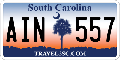 SC license plate AIN557