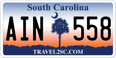 SC license plate AIN558