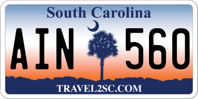 SC license plate AIN560