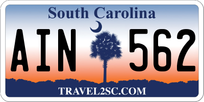SC license plate AIN562