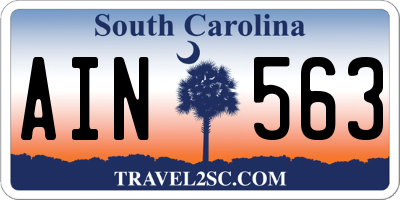 SC license plate AIN563