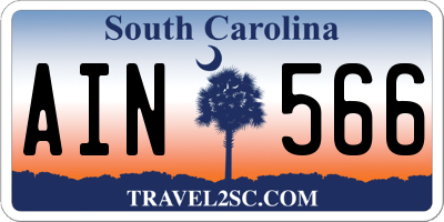 SC license plate AIN566