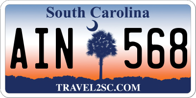 SC license plate AIN568